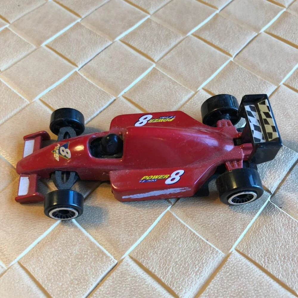 Vintage Miniature Die Cast Turbo Race Car Red #8